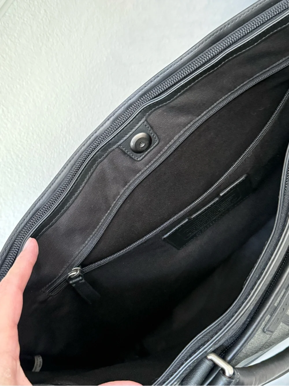 Coach $398 RETAIL! F71072 Gray Black Tattersall Metro Briefcase Laptop Work Tote